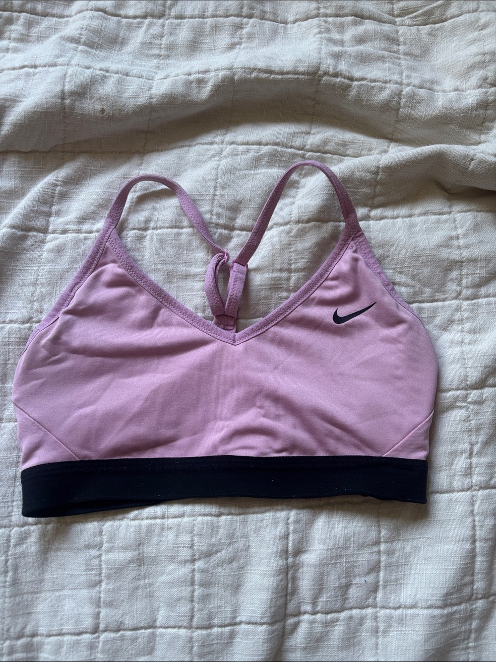 Nike Pink Racerback Sports Bra with Black Band